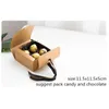 Present Wrap Kraft PaEPR Baking Cookies Box med Ribbon Packaging Party Buscuit Födelsedag ogräs Suppliesgift
