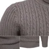Мужской свитер с высоким воротником, осенне-зимний вязаный пуловер с высоким воротником, сохраняющий тепло, мужской толстый джемпер