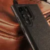 Läderstygn mobiltelefonfodral för Samsung Galaxy S23 S22 Ultra iPhone 14 13 12 11 Mini Pro Max 6 7 8 Plus Business Phone Back Cover.