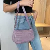 Evening Bags Women PU Leather Shoulder Bag Fashion Small Square Pouch With Milk And Tea Elegant Zippered Armpits 2022Evening