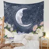 Lila naturmatta vägg hängande månstjärna natt himmel trippy tapesty estetic rum dekor hem dekoration vägg filt curtian j220804