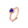 AUTENTICO 925 anello sterling in argento sterling scintillante blu rosa anelli cardiaci elevati per donne feste di matrimonio gioielli di moda europei6805793