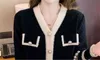 Moda donna cardigan lavorato a maglia maglioni donna manica lunga scollo a V coreano ufficio slim top maglia camicetta ragazze con cappuccio causale dolce vento