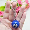 16pcs/set Mini Billiards Shaped Keyring Assorted Colorful Billiards Pool Small Ball Keychain Creative Hanging Decorations G220421