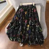 Skirts Women Skirt Summer Products Pure Silk Casual Long Side Zip Placket With Short Front And Back Flower Design