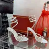 Glandiator 여름 여성 샌들 뱀 크리스탈 조명 디자인 RC Cleo Rene 하이힐 Bling Bling 요정 파티 결혼식 신발 봄과 가을 패션쇼 상자 포함