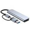 USBC och USB30 Docking Station 7 i 1 Typec Hub med SD TF Slot Card Reader5612811
