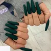 False unhas 24pcs/conjunto de caixões forma vinho vermelho azul europeu bailarina artificial dicas de arte unhas cheias com prensa de cola no salão prud22