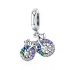 925 Sterling Silver Dangle Charm vélo Coeur Chat Cartoon Perles Perle Fit Pandora Charms Bracelet DIY Bijoux Accessoires
