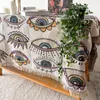 Mystical Eyes Pattern Woven Wall Carpet Sofa Bed Room Decor Tassel Thread Blanket Large Throw Tapestry Picnic Mat 220616