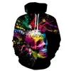 Herren Hoodies Sweatshirts Herren 3D-Druck Kapuzenpullover Kreativer Punk-Stil Schwarz-Weiß-Tai-Schädel Wintermode Herrenbekleidung