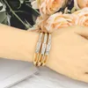 Bangle Sunspicems African Jewelry Gold Color Arabic Bracelet Sets Morocco Crystal Lock Cuff Chic Bride Wedding JewelryBangle