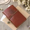 Anteckningar Vintage Leather Cover Notebook Blank Diary Retro Pirate Design Paper Note Book Bytesbar resenär Notepad Stationery Supplies