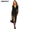 Long Cardigan Ladies Spring Fashion Long Knit Sweater Women Large Coat Casual Black Jacket Winter Clothing Sweater 6088 210204