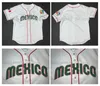 Vin Top Quality 1 Custom Mexico Jersey White Green Stitched Baseball Jersey Size S-4XL