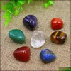 Stone Loose Beads Jewelry 7Pcs/Set Reiki Natural Tumbled Irregar Polishing Rock Quartz Yoga Energy Bead For Chakra Heali Dhchu