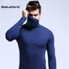 Men's Thermal Underwear Elastic Cotton Mens Winter Turtleneck Tops Male Clothes T Shirt XXXL Big Size Man Long Sleeve Undershirt Men