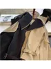Gravata cintura casaca curta feminina spring outono novo estilo britânico moda moda simples cor sólida jaqueta de manga comprida feminina l220725