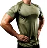 Mens Compression Tshirt Training Sport Tshirt snabb fitness skjorta män kroppsbyggande mager tee toppar gym shirt rashgard 220614