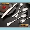 Servis uppsättningar kök matsal hem trädgård plattvaror guld sier rostfritt stål mat klass sierware cutlery dh6zh