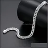 Ссылка цепочки браслеты ювелирные изделия TJP высший качество Sier 925 Men Bracelet Link For Accessories Fas Dhdun