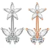 Cute Series Butterfly Flower Belly Button Ring Piercing Stainless Steel Navel Piercing Rings Women Sexy Body Jewelry