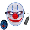Led Mask Adult Light Up Clown Red Nose Fancy Dress Up Masks Man Woman Halloween Costumes Party Props PHJK2208