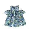 Robes de fille 6M-3Y Floral sans manches imprimé bébé robe volants infantile filles princesse fille robefille