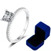 12CT Princess Cut Engagement Ring VVS D Colorless Solitaire Diamond Promise Bridal Ring For Women Wedding Jewelry 220813