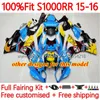 Spuitgietmatrijs Stroomlijnkappen Voor BMW S-1000RR S 1000RR 1000 RR S1000-RR 2015-2018 Carrosserie 150No.16 S1000RR 15 16 17 18 S1000 RR 2015 2016 2017 2018 OEM Bodys Kit Blauw rood