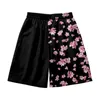 Herr shorts sommar kinesisk stil blomma tryck man streetwear strand casual löst män kvinnor elastisk midja springa shortsmen's