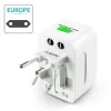 US to EU Europe & Universal AC Power Plug Worldwide Travel Adapter Converter 100-240V with Package