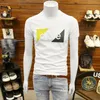 10 أنماط طباعة رجال T قمصان رفيعة FIT MANS O-NECK THELE SLEEVE T-SHIRT فضفاضة عرضية كبيرة الحجم M-5XL