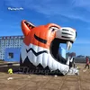 Tunnel de Football gonflable tête de tigre, mascotte d'animal de dessin animé, entrée d'équipe, Passage sportif soufflé pour Match de lycée