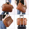 Joyir Men's Mencases Geatic Leather 17 "Sac d'ordinateur portable grande capacité Sacs de messager Business Bureau Male Tote Travel Handbag 210302