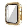 W przypadku Apple Watch Case 45 mm 44 mm 42 mm 41 mm 40 mm 38 mm Series 7 6 5 SE Luksusowa okładka diamentowa z ochroną ekranu