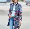Женские траншеи Coats 2022 Весна осенний пальто эксперт по национальным отпечаткам
