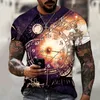 Camisetas masculinas relógio retrô 3d camiseta impressa no pescoço redondo pescoço personalidade de rua superdizes artes casuais mangas curtas