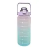 Gradient 2000ml Water Bottles Large Capacity Sports Kettles With Straw Handle 64oz Fitness Kettle With Time Scale Incentive Drinking Cup 901 D3