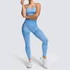 Yoga Outfit 2 PCS Women Seamless مجموعة رياضية للتنفس حمالة الصدر عالية الخصر طماق دفع السراويل