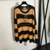 2022 women's loose hollow out sweaters knits designer tops with striped girls milan runway designer crop top shirt brand high end custom long stretch pullover t-shirts