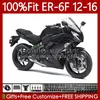 Kawasaki Ninja için Enjeksiyon Kalıp Gövdesi 650R 650 R ER6 F ER 6F MAT SİYAH 2012-2016 KOMPLİK 136NO.3 ER-6F 12 13 14 15 16 650-R 2013 2014 2015 2016 OEM Kaplama Kiti