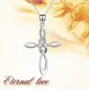 New European and American Knotted Cross Pendant Clavicle Chain Silver Plated Ornament Necklace