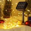 Solar String Fairy Lights 200m Christmas Waterproof Outdoor Garland Power Lamp For Garden Decoration 220429