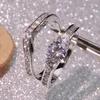 Set di anelli per matrimoni per donne zirconia cubica anello quadrate amanti gioielli impegno da sposa da sposa baguewedding di lusso romantico