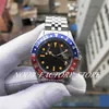 BP Fabryczne zegarki antyczne Vintage SS / SS 40 mm Mężczyźni zegarek 2813 Ruch automatyczny 16710 Crystal Classic zapięcie czerwona niebieska aluminiowa ramka