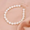 Elegante gran imitación blanca perlas perlas gargantillas cadena de clavícula collar para mujeres boda joyería collar nuevo