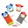 Jouets en peluche animaux bébé chaussette hochet chaussettes Sozzy poignet hochets recherche de pieds jouets pour bébés Lamaze 4pcsset6019421