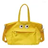 Duffelväskor Creative Cartoon Eyes Big Bag Outdoor Resor Dam Nylon Duffel Shoulder För Handväska Fitness Gym Yoga BagDuffel