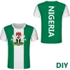 Nigéria T-shirt bricolage nom personnalisé gratuit t-shirt noir Jersey pays drapeau guinée texte Image n vêtements décontractés t-shirt 220615